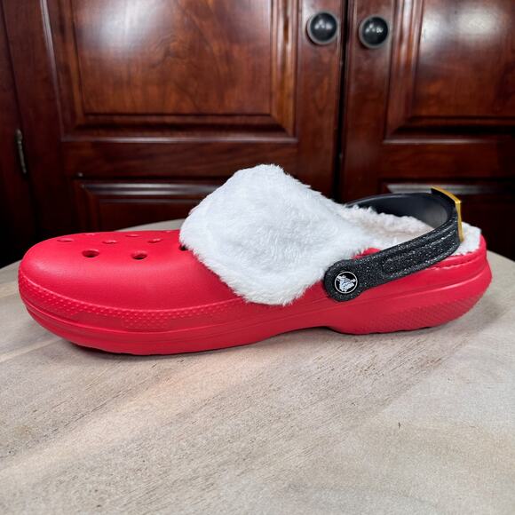 Crocs Classic Lined Santa Christmas Clogs Men’s Size 11 Red White Holiday NEW - Picture 6 of 15